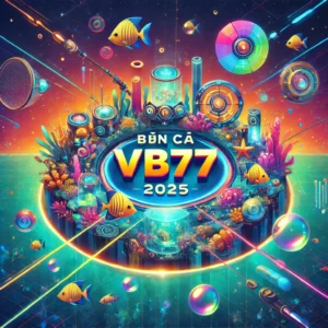 DALL·E 2024 11 25 22.06.19 A vibrant and dynamic featured image showcasing the theme of an advanced fishing game experience for 2025. Centered is the text Ban Ca VB77 in a pla