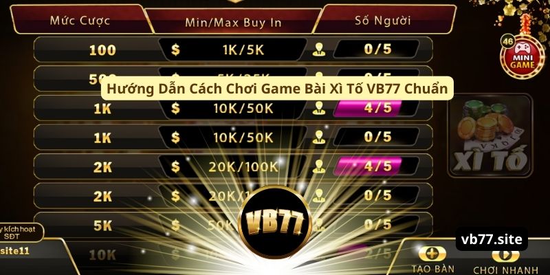 huong dan cach choi game bai xi to vb77 chuan