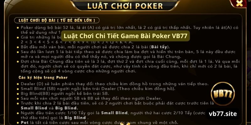 luat choi chi tiet game bai poker vb77 luat choi chi tiet game bai poker vb77